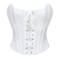 White corset with lace-up front on a white background